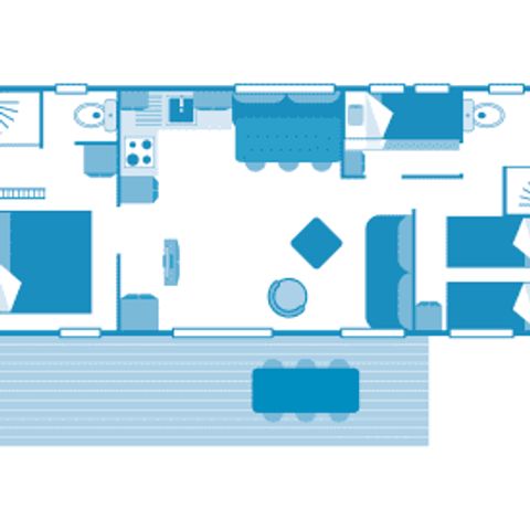 BUNGALOW 6 personnes - Cottage Taos 6p 3ch 2sdb Premium clim