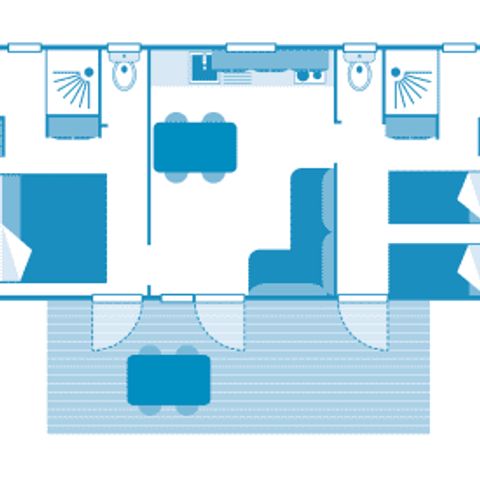BUNGALOW 4 personnes - Cottage Papillon 4p 2ch 2sdb **** clim
