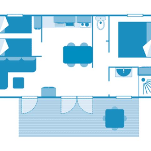 BUNGALOW 4 personnes - Cottage Bouton d'or 4p 2ch 1sdb ***