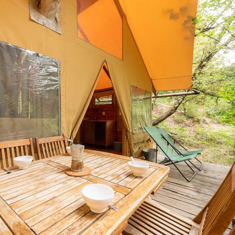 TENTE TOILE ET BOIS 5 personnes - Cabane