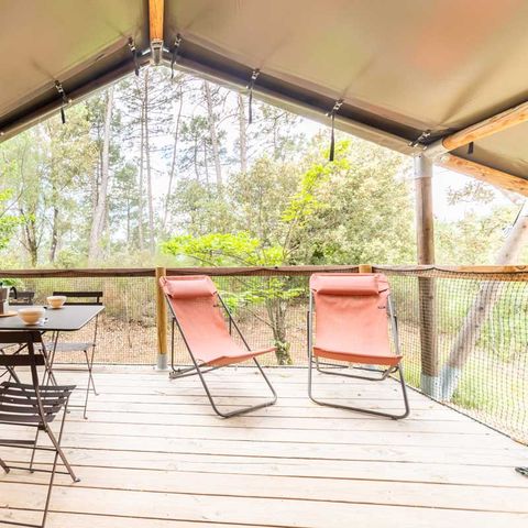 TENTE TOILE ET BOIS 4 personnes - Baroudeur (sans salle de bain privative)