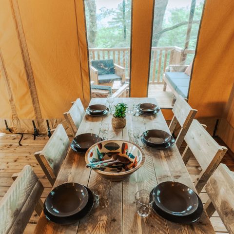 TENTE TOILE ET BOIS 5 personnes - Tente Lodge Prestige Plus 2 Ch - 5 Pers