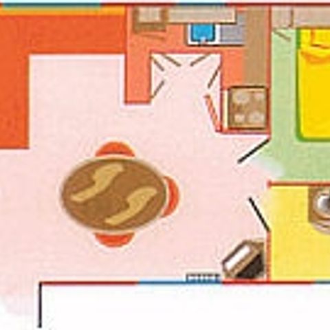 BUNGALOW 5 personnes - Résidence LOUISIANE  Confort 2 chambres avec terrasse couverte + TV