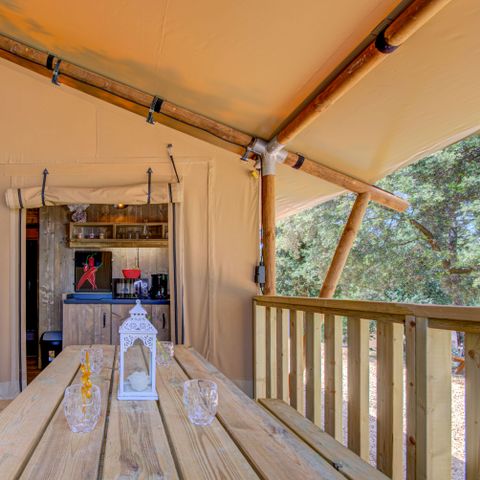 TENTE TOILE ET BOIS 6 personnes - LODGE PREMIUM BOIS et TOILE