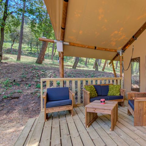 TENTE TOILE ET BOIS 6 personnes - LODGE PREMIUM BOIS et TOILE