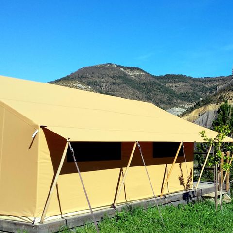 TENTE TOILE ET BOIS 5 personnes - Toilé Nature Classic 25 m² - 4 ad + 1 enf - sans sanitaires