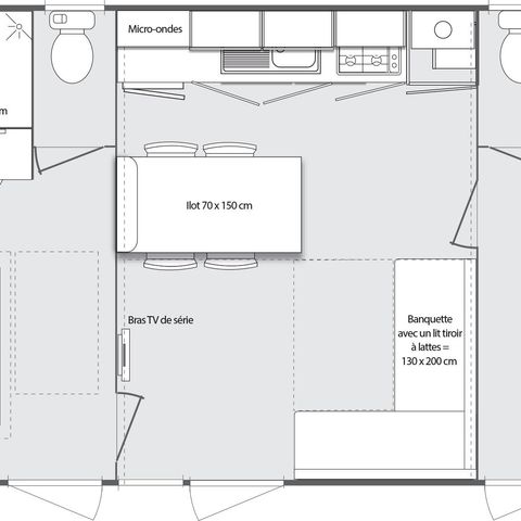BUNGALOW 4 personnes - Ciela Prestige SPA - 2 chambres dont 1 suite parentale - draps, serviettes et barbec...