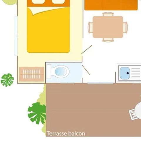 BUNGALOW 4 personnes - Classic | 2 Ch. | 4 Pers. | Terrasse surélevée | Clim.