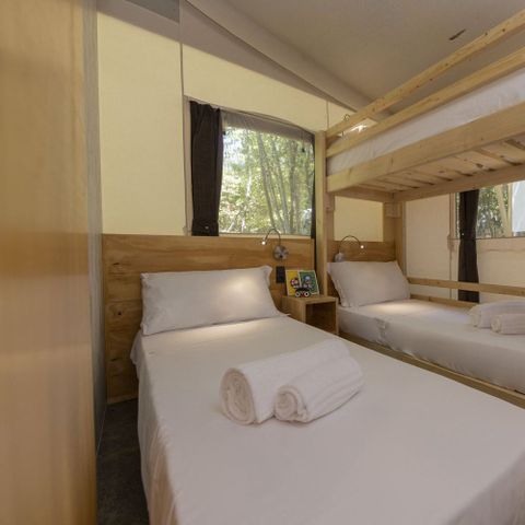 Tente en toile et en bois 5 personnes - Hu glamp Smart