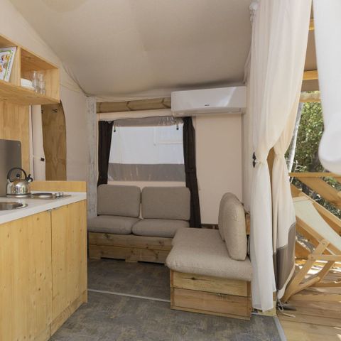 Tente en toile et en bois 5 personnes - Hu glamp Smart