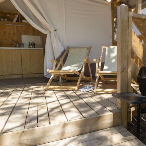 Tente en toile et en bois 5 personnes - Hu glamp Smart