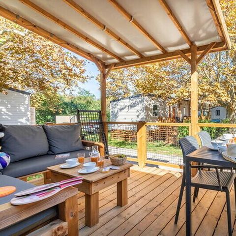 BUNGALOW 6 personnes - Mobil-home | Premium | 3 Ch. | 6 Pers. | Terrasse Lounge | Clim.