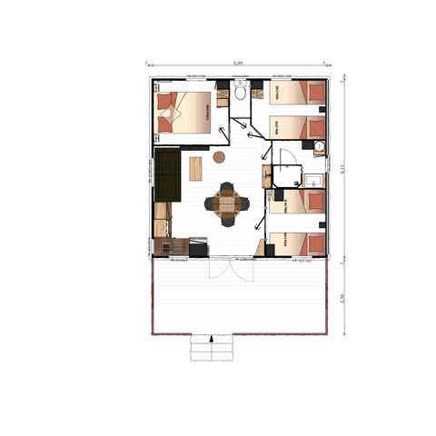 CHALET 6 personnes - CHALET "NATURE"  3 chb. 6 pl.