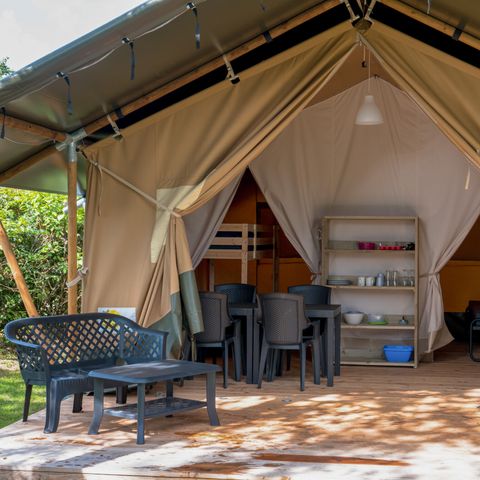 Tente en toile et en bois 6 personnes