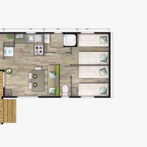 BUNGALOW 6 personnes - Malaga Trio - 3 Chambres -  30 m2 (+ Terrasse semi couverte 11 m2) 6 personnes