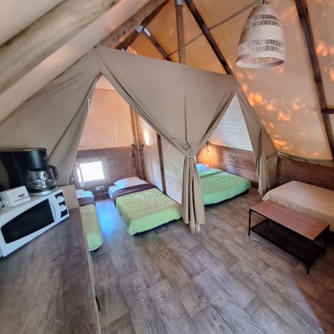 Tente en toile et en bois 5 personnes - Tente AMAZONE sans sanitaire PRIX POUR 2 PERSONNES