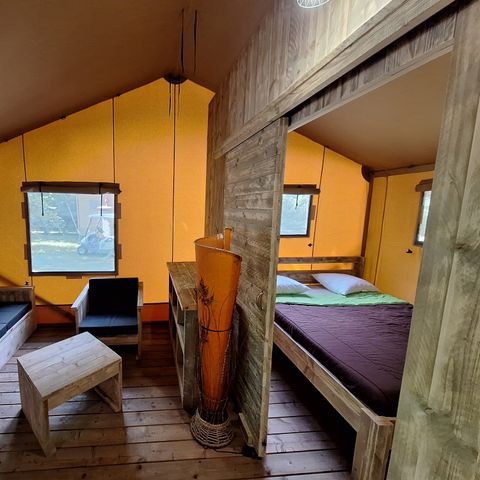 Tente en toile et en bois 6 personnes - Lodge SAFARI 6 pers