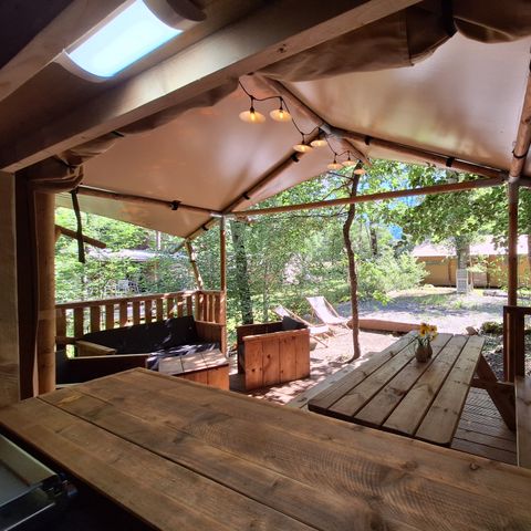 Tente en toile et en bois 6 personnes - Lodge SAFARI 6 pers