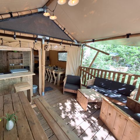 Tente en toile et en bois 6 personnes - Lodge SAFARI 6 pers
