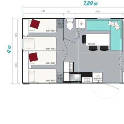 Mobilhome 6 personnes - Mobil home Confort 6 pers