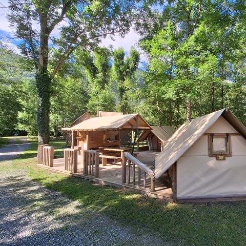 Tente en toile et en bois 4 personnes - Poly'tente 4 pers