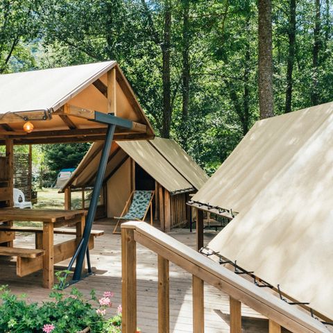 Tente en toile et en bois 4 personnes - Poly'tente 4 pers