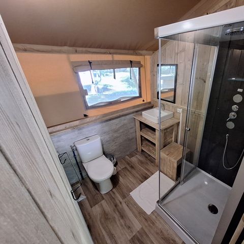 Tente en toile et en bois 4 personnes - Lodge WOODY 4 pers