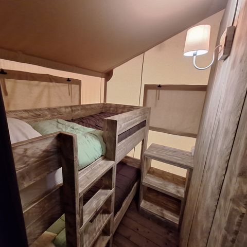 Tente en toile et en bois 4 personnes - Lodge Woody PMR ( accessible Handicapé) 4 pers