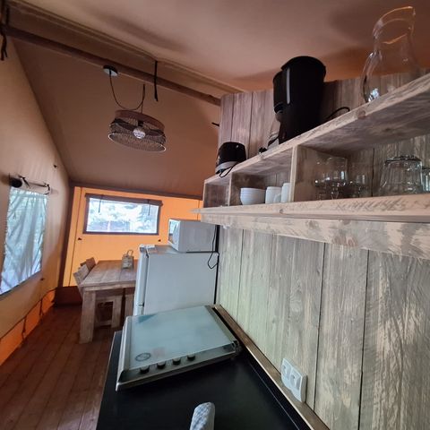 Tente en toile et en bois 4 personnes - Lodge Woody PMR ( accessible Handicapé) 4 pers