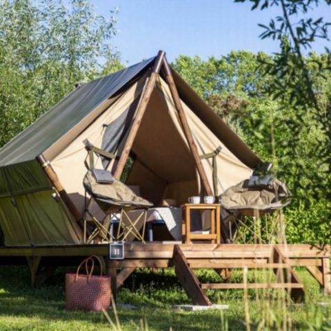 Tente en toile et en bois 2 personnes - MOOREA 2 PERSONNES AVEC SANITAIRE