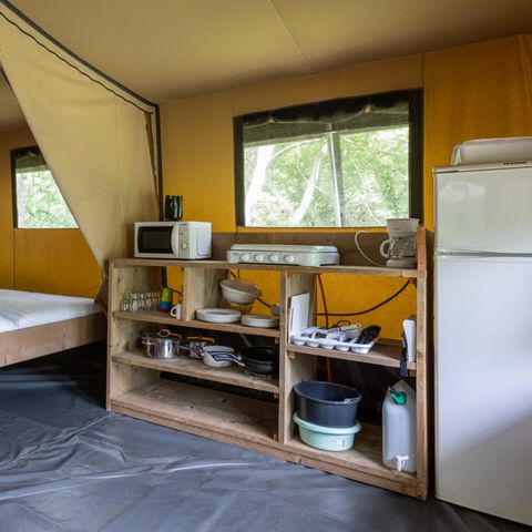 Tente en toile et en bois 6 personnes - Tente glamping Verney