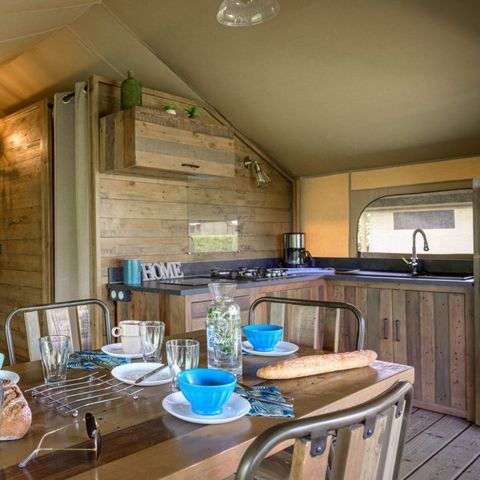 TENTE TOILE ET BOIS 5 personnes - Lodge Bali Confort 30m² (sans sanitaires) 1/5 pers