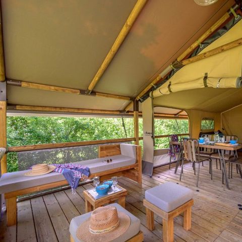 TENTE TOILE ET BOIS 5 personnes - Lodge Bali Confort 30m² (sans sanitaires) 1/5 pers