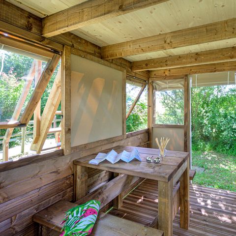 TENTE TOILE ET BOIS 2 personnes - Bivouac perché Cyclo 8m² 1 chambre ( sans sanitaires) 2 pers