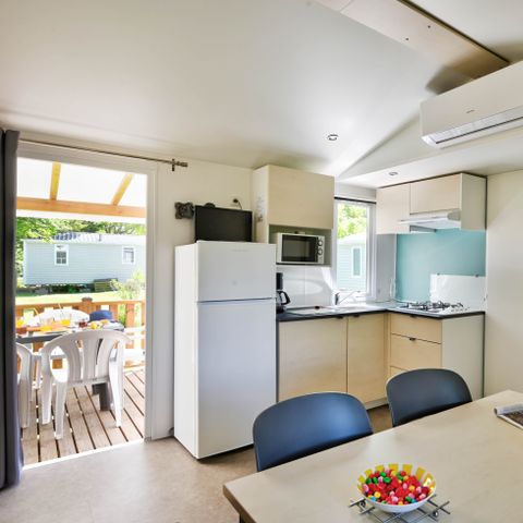 BUNGALOW 6 personnes - Mobil-home Confort 29m² 3 chambres + terrasse couverte + climatisation + TV 6 pers