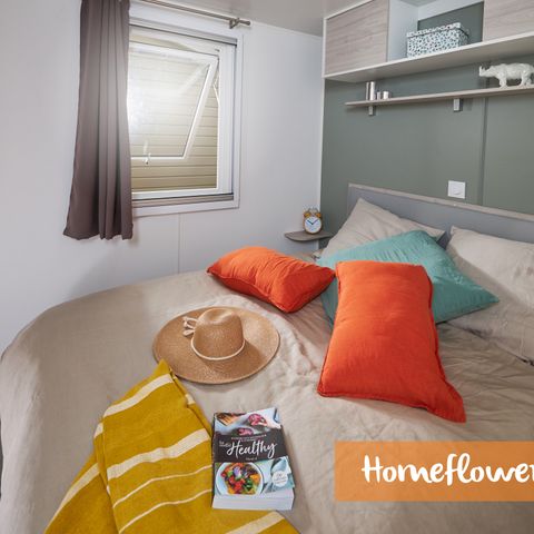 BUNGALOW 6 personnes - COTTAGE Premium 35m² 3 chambres + TV + Lave-vaisselle + climatisation + terrasse XL semi-couverte 1/6 pers