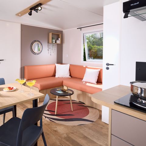 BUNGALOW 6 personnes - COTTAGE Premium 3ch   35m² 3 chambres + TV + Lave-vaisselle + climatisation + plancha + terrasse XL