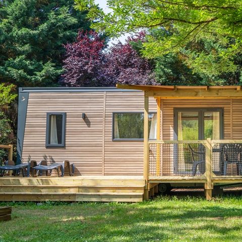 BUNGALOW 4 personnes - COTTAGE Premium 2 ch 2 salles de bain  35 m2 +TV + Lave-vaisselle + clim + plancha + terrasse XL