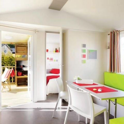 Mobilhome 4 personnes - Le Châtaignier Dimanche 29m² (2 chambres) + terrasse intégrée + TV, free WIFI* 4 pers.