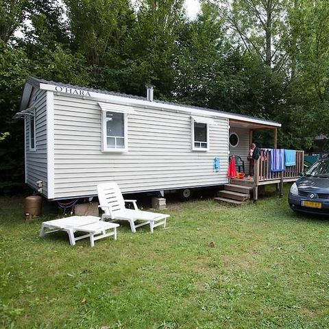 Mobilhome 4 personnes - Le Châtaignier 29m² (2 chambres) + terrasse intégrée + TV, free WIFI*