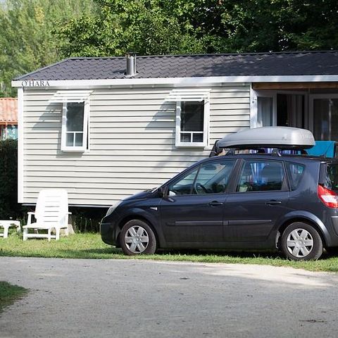 Mobilhome 4 personnes - Le Châtaignier 29m² (2 chambres) + terrasse intégrée + TV, free WIFI*