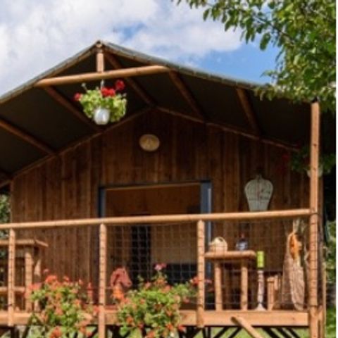 Mobilhome 5 personnes - cottage premium Dimanche (2022) bord de rivière, 2 chambres, terrasse couverte 5 pers