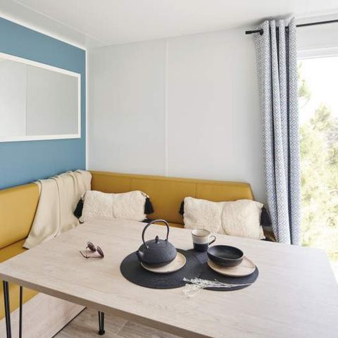 Mobilhome 4 personnes - L'ACACIA (2 chambres)dernière génération (2023) -terrasse intégrée - TV