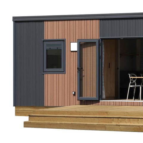 Mobilhome 6 personnes - Ecrin Vert Premium 36,8m²(3ch-6pers)+2SDB+ terrasse semi-couverte 20m² + LV + C