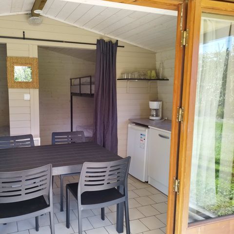 TENTE TOILE ET BOIS 3 personnes - HUTTE  (SANS SANITAIRES)