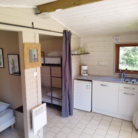 TENTE TOILE ET BOIS 4 personnes - HUTTE  (SANS SANITAIRES)