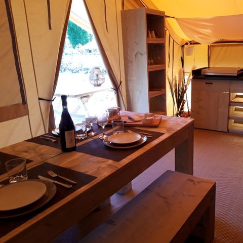 TENTE TOILE ET BOIS 4 personnes - TENTE SAFARI (SANS SANITAIRES)