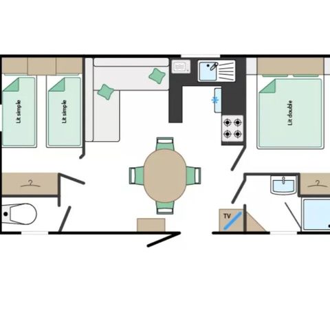 BUNGALOW 4 personnes - Mobile-home MARIN*** 4 personnes