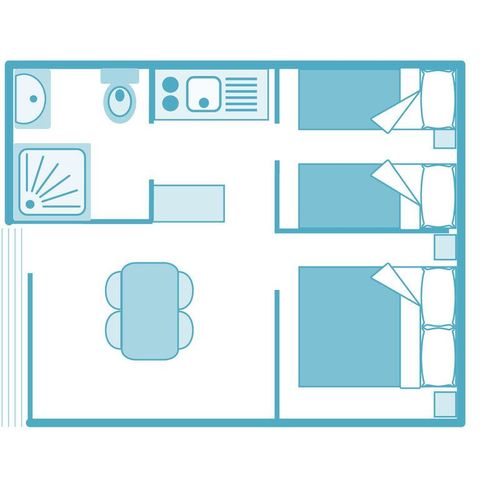 BUNGALOW 5 personnes - PAVILLON CLASSIC CHALET, 25 m² avec clim