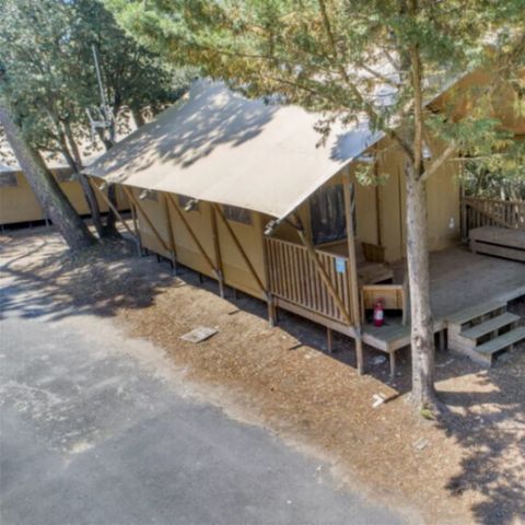 TENTE TOILE ET BOIS 6 personnes - Lodge PREMIUM BAHAMAS 6 personnes MEZZANINE